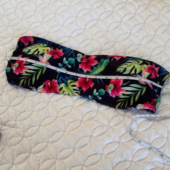 SHEIN Floral Strapless Bandeau Top Bikini Set New Size Large - Picture 7 of 10